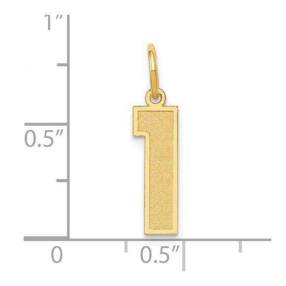 14k Yellow Gold, Jersey Collection, Medium Number 1 Pendant - Picture 4 of 5